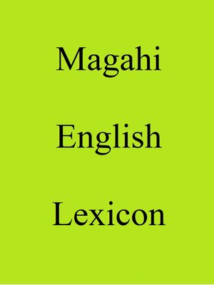 cover image of Magahi English Lexicon